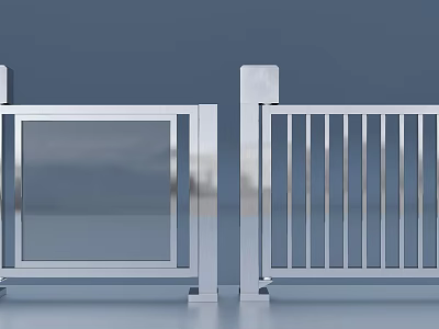 Modern Stainless Steel Gates With Panel And Slat Design Exterior Structure 3d model