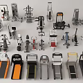 Various Sports Equipment Including Treadmills And Strength Training Machines For Gym