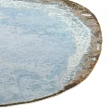 Light Blue Square Carpet With Distressed Edges And Textured Surface For Home Decor