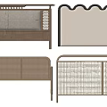 Diverse Stylish Bed Frames With Wooden Rattan Upholstered Scalloped And Striped Headboard Designs