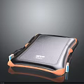 Portable Electronic Device With Silver Surface Orange Edges And Bottom Interfaces 3d model