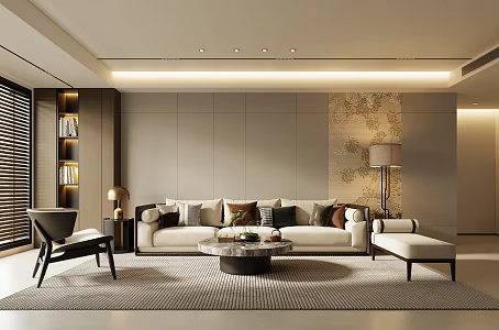 New Chinese living room background wall 3d model