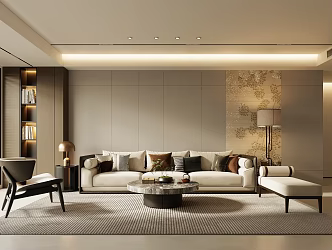 New Chinese living room background wall 3d model