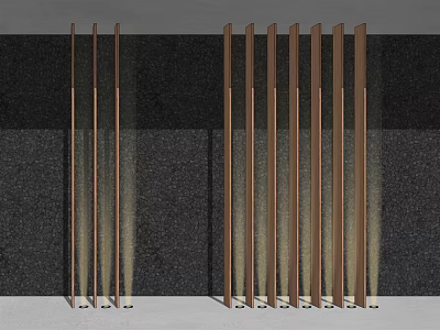 Stylish Downlights and Spotlights Installation On Dark Textured Wall With Warm Glow 3d model