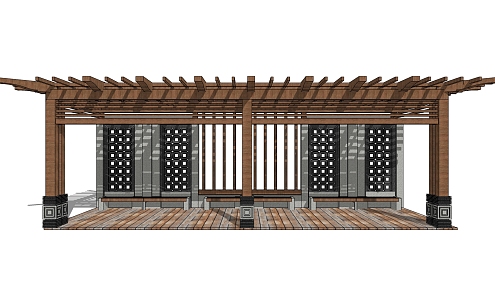 New Chinese Style Corridor New Oriental Zen Pavilion 3d model