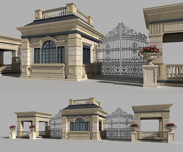 European-style gate 3d model