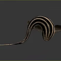 Black and Brown Striped Fish with Streamlined Body Long Tail and Fins