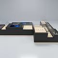 Modern Black Display Shelves With Glass Showcase And Organized Retail Compartments