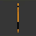 Orange And Black Pen With Shiny Reflection On Black Background For Daily Use