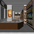 Traditional Watch Store Interior With Various Clocks And Display Counters 3d model