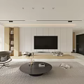 Corner Sofa in Living Room with Log Style 3d model