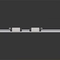 White And Black Linear Rail System With Sliding Blocks And Smooth Track Structure 3d model