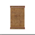Ancient Manuscript with Yellow Paper Grid Lines and Red Gold Decorative Border