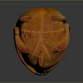 Hand Carved Wooden Head Sculpture With Intricate Hair And Decorative Base