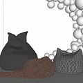 Nordic Lazy Sofa Bean Bag Sofa Blanket Single Person Sofa Casual Sofa 3d model