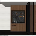 Wooden Sideboard with Marble Top LED Lighting Wine Racks and Upper Storage Shelves