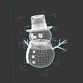 Snowman Sculpture With Black Top Hat Red And White Checkered Scarf Carrot Nose Twig Arms