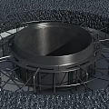 Construction Site Circular Concrete Shaft With Metal Support Framework And Reinforcement Bars