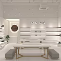 Bisehot Boutique with Glass Display Green Awning Shelves and Plants for Premium Products