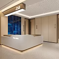 Modern Hospital Outpatient Clinic Interior Design With Wooden Walls And Front Reception Desk