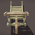 Vintage Wooden Hand Cart With Old Weathered Planks And Wooden Wheels