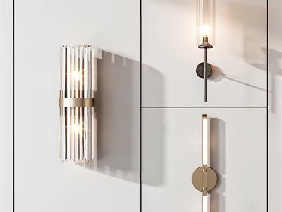 Modern Stylish Wall Lamps Featuring Glass Tubes And Metal Accents For Interior Design 3d model