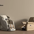 Poliform White And Beige Massage Chair With Modern Leather Reclining Design