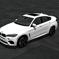 White BMW SUV Coupe With Sleek Exterior Design Parked On Black Asphalt