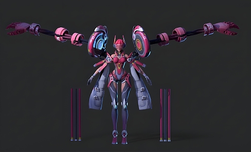 Mecha lady 3d model