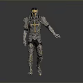 A Man In Intricate Metallic Armor With Decorative Design And Detail Elements