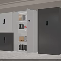 White and Gray Office File Cabinets With Open Doors Storing Folders And Documents