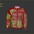 Light Colored Leather Jacket With Contrasting Shoulder Patches And Modern Front Zipper Design