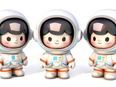 Cartoon Q version cute astronaut little man 3d model Cartoon Q version cute astronaut little man 3d model