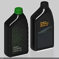 Industrial Equipment Engine Oil And Motor Oil Bottle Mockup With Green Cap And Black Body
