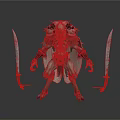3D Fantasy Warrior Monster With Dual Blades Armored Exterior And Standing Pose