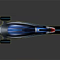 Futuristic Concept Vehicle With Streamlined Body Blue Accent Lights And Aerodynamic Wheels
