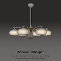 Medieval Vintage Style Retro Ceiling Light Fixture With Milk Glass Shades