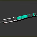 Futuristic Teal And White Blaster Weapon With Orange Accents Black Strap Modern Design