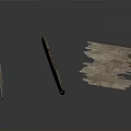 Natural Textured Wooden Components With Broken Edges On White Background 3D Render