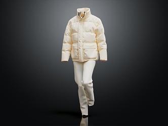 Modern Clothes Winter Clothes Men's Winter Clothes Cotton Coat 3d model