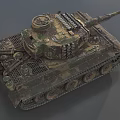 Military Camouflage Armored Tank Featuring Detailed Tracks Turret And Mesh Armor