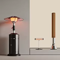 Modern Outdoor Heaters With Circular Plate Slim Design And Table Lamp Style