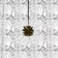 Elegant Modern Glass Chandelier With Radiant Petal Design And Metal Center