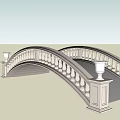 Elegant Arched Landscape Bridge With Decorative Railings And Stone Vases