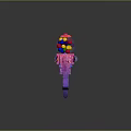 Vibrant Pink Glitter Toy Weapon With Rainbow Details And Candy Balls