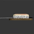 Fresh Salmon Fillet on Wooden Cutting Board with Sharp Kitchen Knife