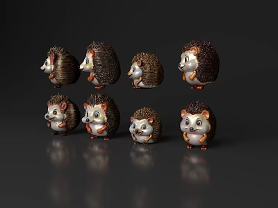 Hedgehog Q version cartoon hedgehog cute hedgehog cartoon anthropomorphic cartoon animal character cartoon material cartoon elements 3d model
