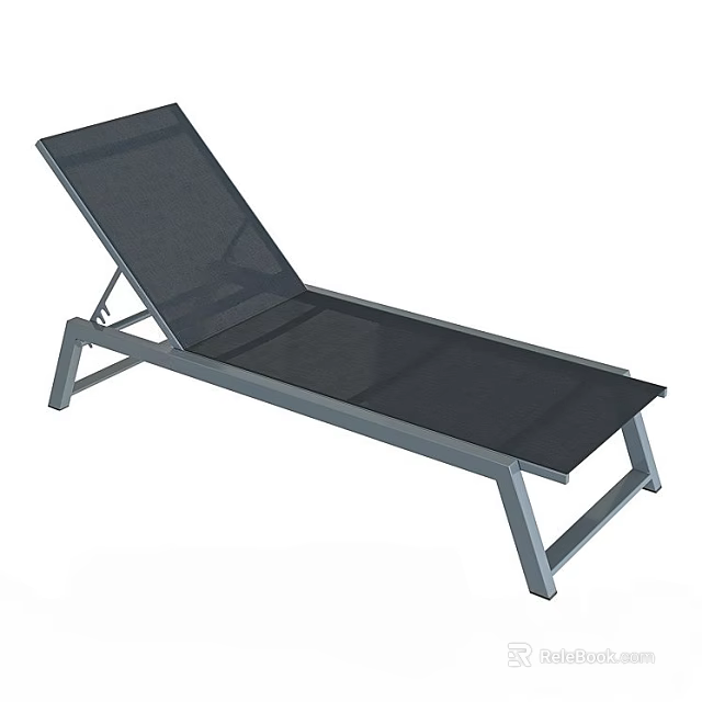 Outdoor Lounge Chair with Metal Frame Breathable Mesh Material and Modern Sleek Design for Patio 3d model 