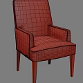Stylish Modern Beige Upholstered Dining Chair with Armrests and Wooden Legs