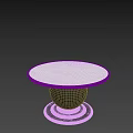 Round Coffee Table With White Tabletop And Black Spherical Base Modern Design 3d model